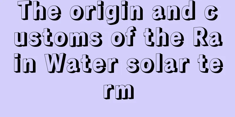 The origin and customs of the Rain Water solar term