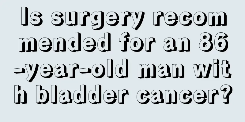 Is surgery recommended for an 86-year-old man with bladder cancer?
