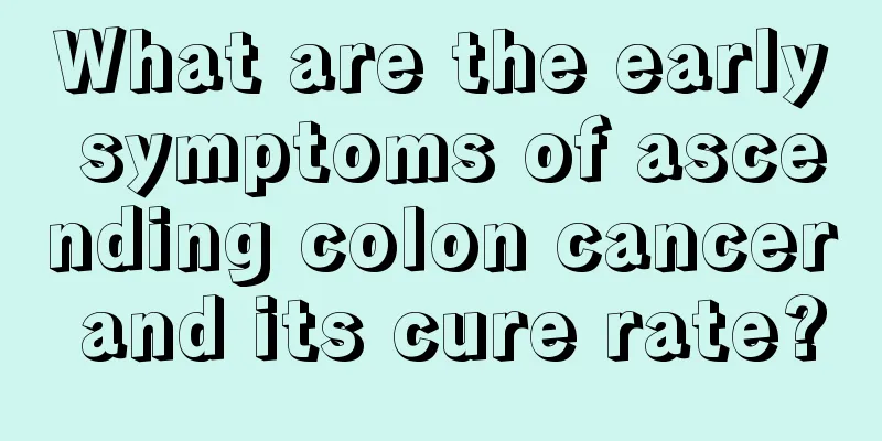 What are the early symptoms of ascending colon cancer and its cure rate?