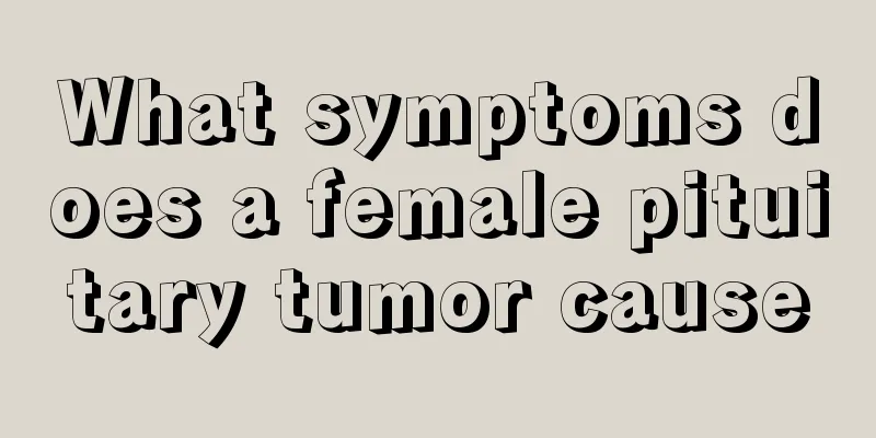 What symptoms does a female pituitary tumor cause