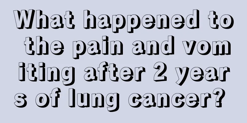 What happened to the pain and vomiting after 2 years of lung cancer? 