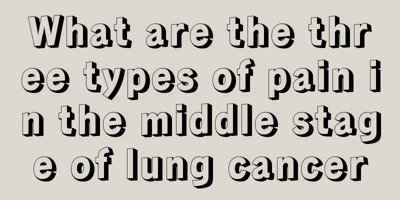 What are the three types of pain in the middle stage of lung cancer