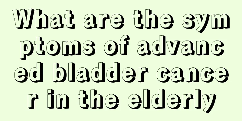 What are the symptoms of advanced bladder cancer in the elderly