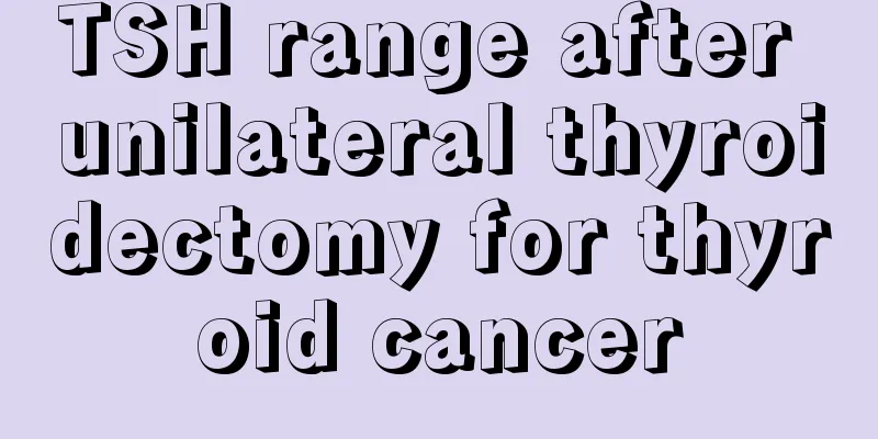 TSH range after unilateral thyroidectomy for thyroid cancer