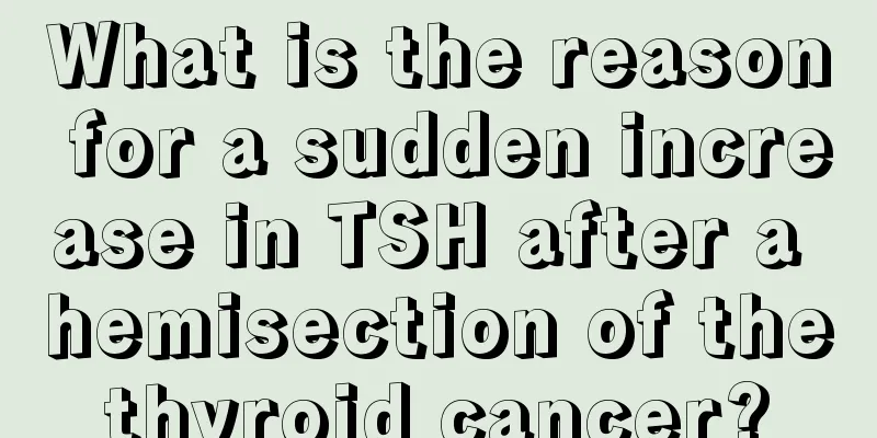 What is the reason for a sudden increase in TSH after a hemisection of the thyroid cancer? 