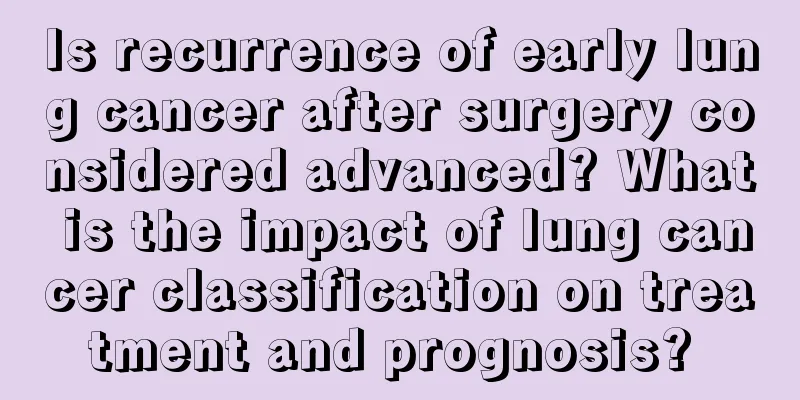 Is recurrence of early lung cancer after surgery considered advanced? What is the impact of lung cancer classification on treatment and prognosis? 