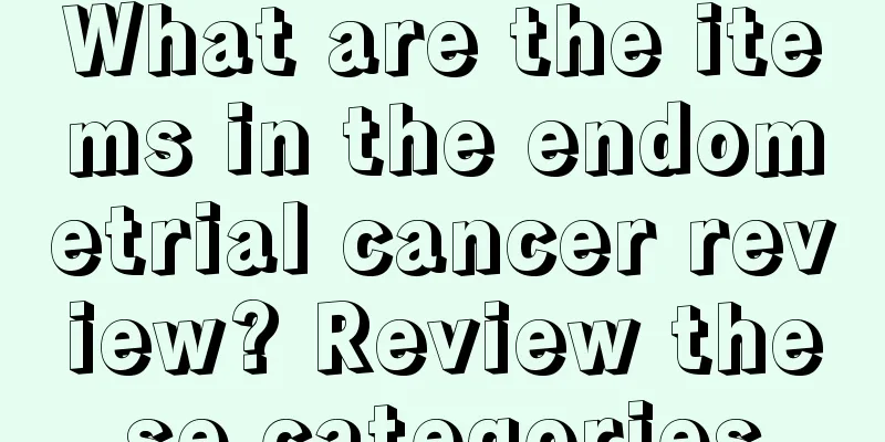 What are the items in the endometrial cancer review? Review these categories