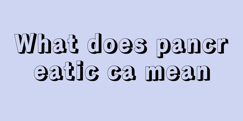 What does pancreatic ca mean
