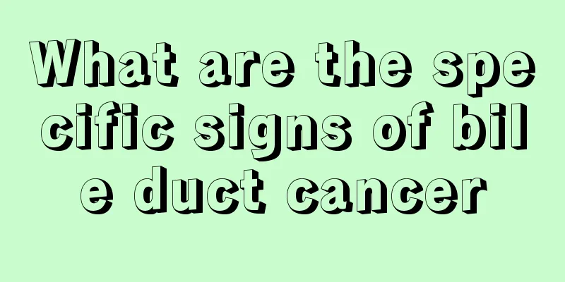 What are the specific signs of bile duct cancer