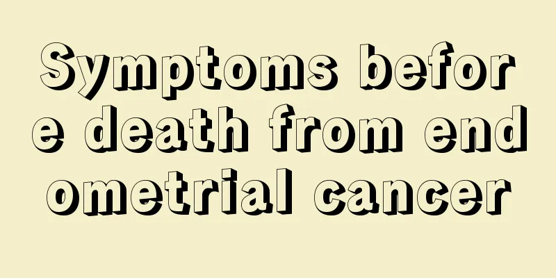 Symptoms before death from endometrial cancer