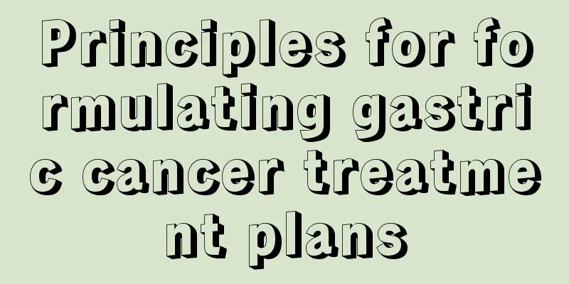 Principles for formulating gastric cancer treatment plans