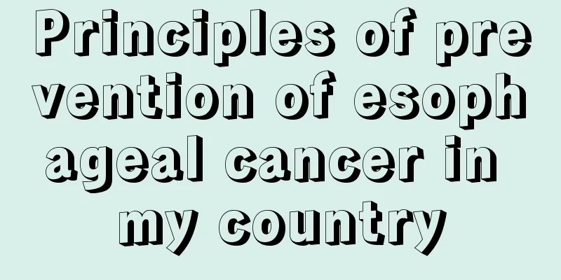 Principles of prevention of esophageal cancer in my country