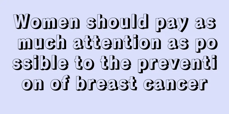 Women should pay as much attention as possible to the prevention of breast cancer